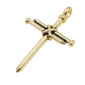 China Supplier Jewelry Silver Gold Plated Pendant Stainless Steel Unique Design Nail <b>Cross</b> Pendant Necklace - Product Image 4