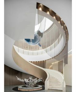<span class=keywords><strong>Code</strong></span> du bâtiment ECT Garde-corps <span class=keywords><strong>en</strong></span> verre trempé Escalier incurvé moderne Escalier <span class=keywords><strong>en</strong></span> acier - Product Image 6