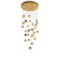 Moderne Villa Hôtel Lustre LED Lustre En Cristal Pendentif Plafonnier Lampe pour Salon Escalier Villa Entrée Hôtel