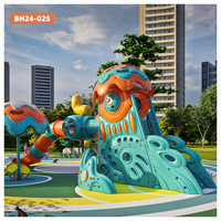 Nouvelle Conception Personnalisée Parc d'Aventures en Acier pour Enfants Thème Oiseaux Aire de Jeux Extérieure Scolaire Toboggan avec Revêtement PVC Stimulant la Curiosité