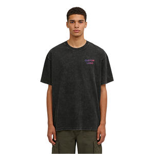 Camisetas Vintage OEM de 230 g/m², Camisetas Lisas 100% Algodón, Unisex, con Logotipo Personalizado, Lavado Ácido, para Hombre - Product Image 1