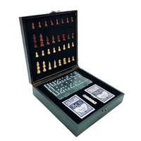 Jeu d'échecs en bois personnalisé de haute qualité Jeux multiples Damier avec jeu de jetons de poker Jouets