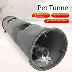 Vật Nuôi Da Lộn Mềm Mại Và Thoáng Khí Chơi Đường Hầm Hang Động Mèo Ấm Áp Thông Qua Kênh Gấp Mèo Ẩn Tìm Kiếm Vật Nuôi Đồ Chơi Với Bóng Bền Đường Hầm - Product Image 1