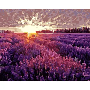 Chenistory 991222z tự làm bức tranh bằng số Kit Provence hoa oải hương handpainted bức tranh thư pháp màu số
