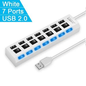 Divisor USB de Alta Calidad en Oferta, Adaptador Hub USB-C 7 en 1 para Computadora Portátil y Teléfono con Interruptores de Control Independientes y Pantallas LED - Product Image 6