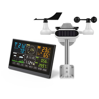 Le plus récent écran couleur de station météo professionnelle WIFI 7 en 1 avec station de prévisions météorologiques Solor UVI Light