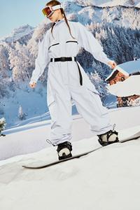 Combinaison une pièce imperméable pour femmes hiver extérieur coupe-vent imprimé veste <span class=keywords><strong>pantalon</strong></span> fermeture à glissière grande taille <span class=keywords><strong>Ski</strong></span> Snowboard costume - Product Image 2