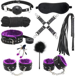 Sex Toys slippery leather glossy leather plush 10-piece set for couples flirting fun bundled sex products sexual health care - Product Image 2