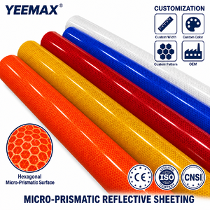 Película Reflectante Prismática de Grado <span class=keywords><strong>Comercial</strong></span>, Tela Reflectante Imprimible, Rollo de PET Autoadhesivo, Señalización de Tráfico de Seguridad Vial Personalizada - Product Image 1