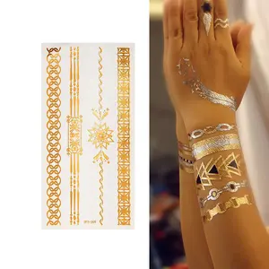 Autocollants temporaires dorés DIY inspirés des bijoux en or et argent métalliques pour distributeur automatique de tatouages - Product Image 2