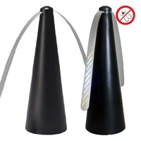 Ventilateur anti-mouches portable noir avec logo personnalisé, 2 piles AA, 36 heures d'autonomie, lame holographique pour le camping et les activités de plein air