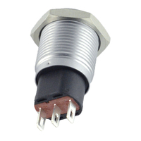 ONPOW GQ16-KF-11/J/C 16mm push button switch, en acier inoxydable, IP65