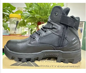 รองเท้าบูทข้อเท้าสูงปานกลาง TSB10 สำหรับผู้ชาย รองเท้าเดินป่าแบบกลาง รองเท้าบูททางยุทธวิธีแบบสูง พร้อมตะเข็บเย็บรอบข้าง รองเท้าบูทข้อเท้าสูงพร้อมซิปด้านข้าง - Product Image 1