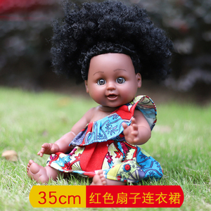 <span class=keywords><strong>Muñecas</strong></span> de vinilo de 30cm para niños, muñeca negra africana, venta al por mayor - Product Image 3