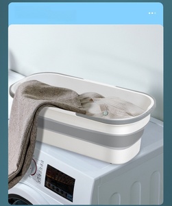Portable Silicone <b>Bucket</b> Used for Household Large <b>Mop</b> <b>Bucket</b> Rectangular Thickened Plastic Folding Car Washing <b>Bucket</b> Water - Product Image 3
