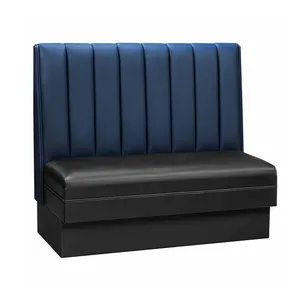 Factory Custom Color Size Restaurant Booth Seating Modern Blue Black Leather Restaurant Booth Furniture