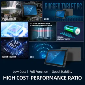 HUGEROCK W105 hotsale 10.1 "güvenilir ucuz Windows 10 sağlam tablet pc bilgisayar win10/11 WiFi 5000mAh 1d/2d barkod 8 + 128GB