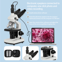 High Precision LED Specimen Slides Trinocular Biological Microscope for Science Lab Student Education
