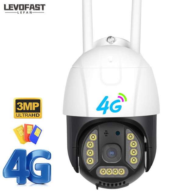LEVOFAST V380 Pro App 3MP Outdoor Camera WiFi 4G Sim Card Dome Surveillance Security 4G CCTV IP Camera