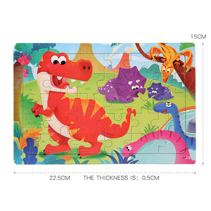 30 Piezas de Cubos Mágicos de Bambú, Rompecabezas de Animales y Dinosaurios para Niños, Rompecabezas Plano de Dibujos Animados, Educación Temprana para Bebés, Inteligencia Educativa - Product Image 4