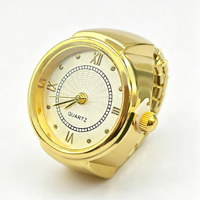 Jam Tangan Cincin Vintage Punk Y2K dengan Dial Angka Romawi, Tali Elastis Stainless Steel, Quartz, Lapisan Emas, Rose Gold, dan Perak