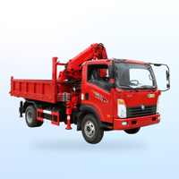 Grue à flèche pliante montée sur camion SQ60ZB2+2 de 2 tonnes avec moteur et boîte de vitesses Weichai, rayon d'action de 6,29 m pour la manutention des matériaux