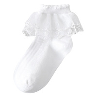 Chaussettes antidérapantes en coton doux et respirant pour tout-petits, avec volants en dentelle personnalisés, motif animalier, vente en gros
