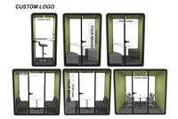 Cabine insonorisée commerciale préfabriquée, bureau privé, salle de réunion pour 4 à 6 personnes, espace de coworking ouvert, cabine anti-bruit