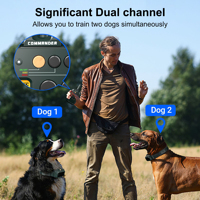 Professionelles Outdoor-Elektro-Trainingshalsband für große Entfernungen, IPX7 wasserdicht, TPU & PC, umweltfreundlich, für die Jagd mit Hunden