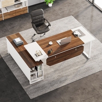 Nouveau ensemble de bureau de direction moderne en forme de L Table de bureau de patron de gestionnaire de meubles commerciaux minimalistes