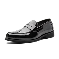 Mocassins en cuir verni bicolore de qualité supérieure pour hommes, chaussures habillées à enfiler pour les occasions professionnelles et formelles