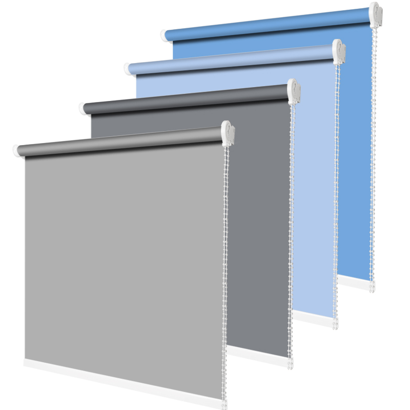 Плотные двухсторонние рулонные шторы, водонепроницаемые, моторизованные, автоматические, огнеупорные, дышащие, солнцезащитные, оконные шторы