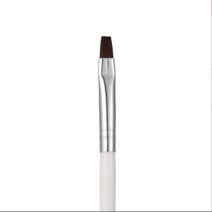 Pinceau à ongles plat UV en nylon à manche en bois blanc, pour peinture de pétales, liner acrylique, manucure et nail art - Product Image 4