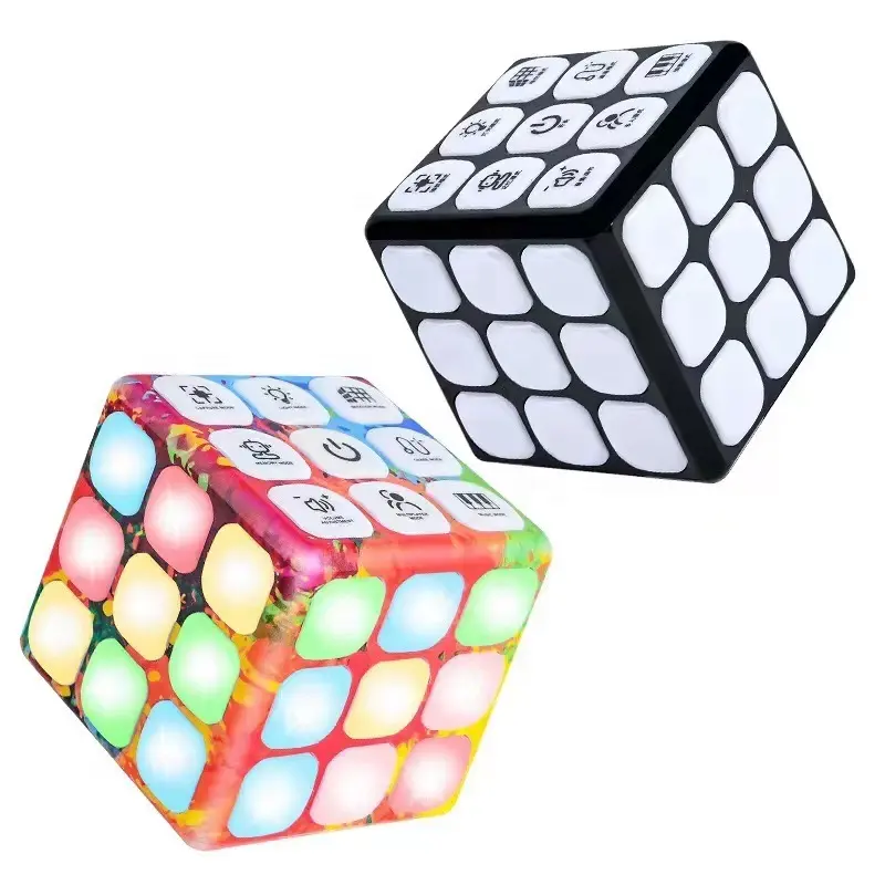 7-en-1 jeu de poche Cube magique Cube clignotant mémoire électronique et jeu de cerveau jouet de tige pour enfants jeu de mémoire lumineux