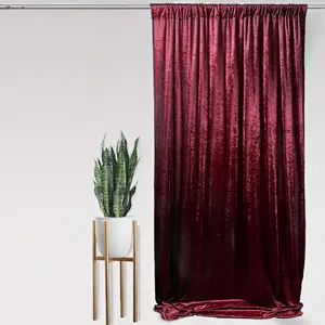 Luxury Wedding Supplies Crushed Velvet Burgundy Wedding Backdrop Stand