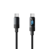 Cable USB-C a USB-C de 100W y 5A con Carga Rápida, Pantalla Digital Inteligente y Revestimiento de Nailon y Cobre Puro para Teléfonos Móviles