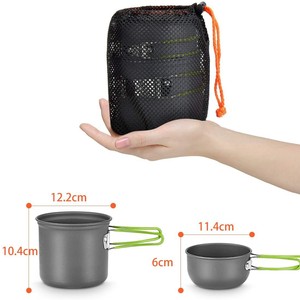 Juego de utensilios de cocina para acampar al aire libre, olla antiadherente de 4-5L, equipo de cocina ultraligero portátil para senderismo y pícnic - Product Image 3