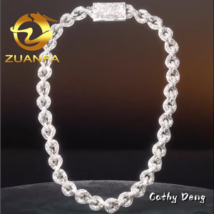 Colar de prata esterlina 925 personalizado com pingente de hip hop Moissanite, joia de moda com moissanite cubana e diamante com gelo para homens - Product Image 6