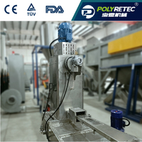 Ligne de granulation compacte à rinçage à l'eau POLYTEC 500KG/H PTS-130 pour déchets textiles en PET