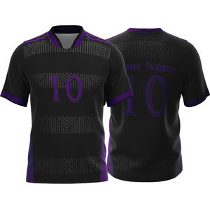 Maglia da Calcio Personalizzata con Motivo Geometrico, Nome e Numero Stampati, Traspirante, per Allenamento di Club, Pantaloncini Sportivi Personalizzati ad Asciugatura Rapida - Product Image 4