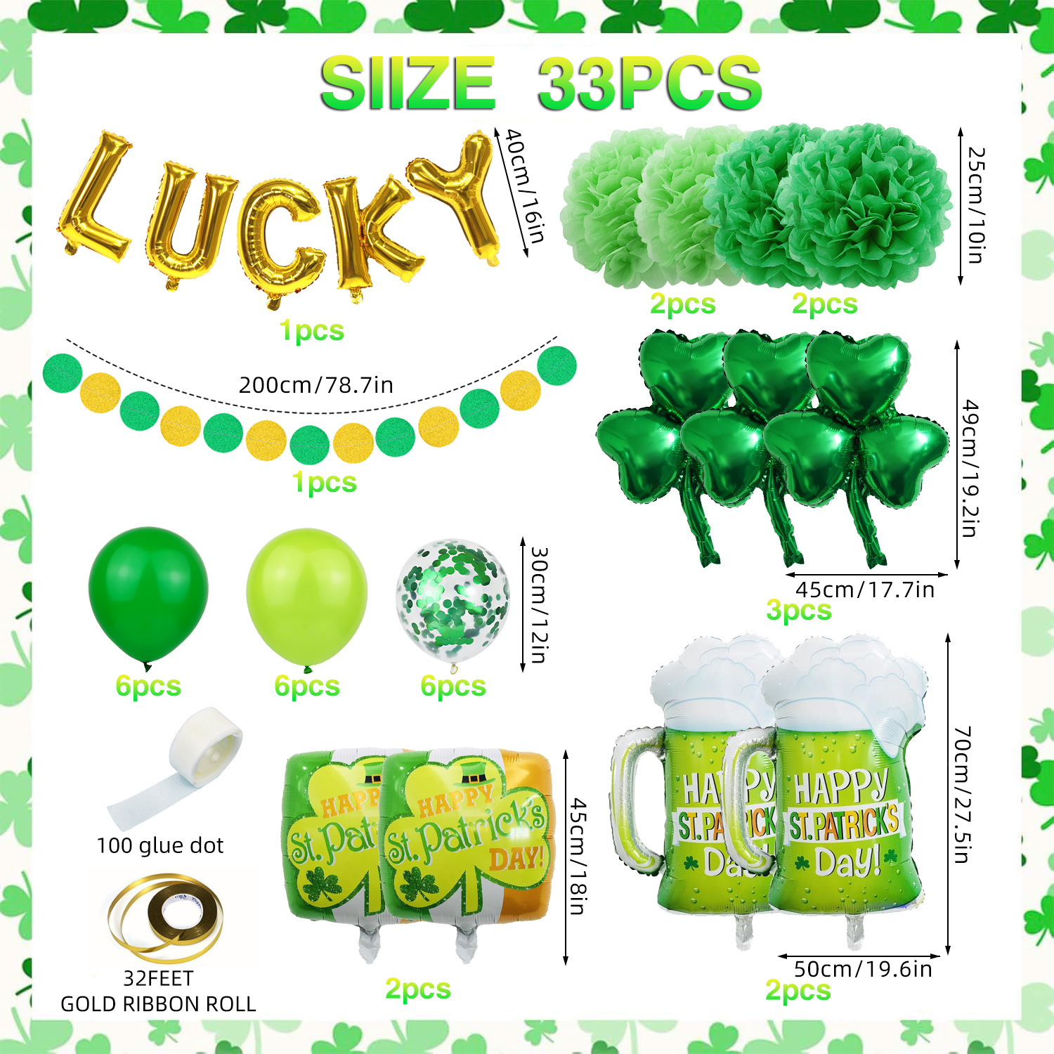 Saint Patrick alphabet set