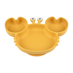 Piatto per Bambini a Forma di Granchio con Ciotola Supplementare in Silicone Alimentare con Ventosa Design Semplice Stoviglie per l'Apprendimento dell'Alimentazione - Product Image 5