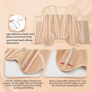 Ingrosso Guaina Modellante in Lattice per <span class=keywords><strong>Donna</strong></span> con 11 Stecche in Acciaio, Controllo Pancia, Effetto Clessidra, Cintura Faja - Product Image 2