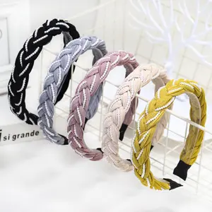 트위스트 머리띠 머리띠 진주 헤어 밴드 액세서리 레이스 Hairband