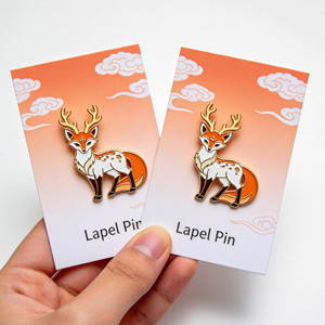 Nine-Tailed Fox Enamel Pin Gold-Plated Zinc Alloy Animal Theme Collectible Art Pin - Product Image 4