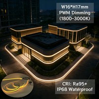 Ruban LED néon flexible en silicone étanche IP68 Ra95 24V 1800-3000K, contrôle de gradation PWM pour éclairage de façade, d'hôtel et d'escaliers