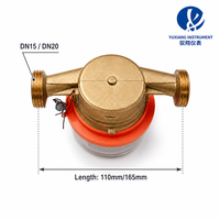 Compteur d'eau chaude à jet unique Yuxiang DN15 DN20 intelligent IP68 de haute qualité, débit de 2,5 m³/h, plage de mesure de 0,025 à 2,5 m³/h