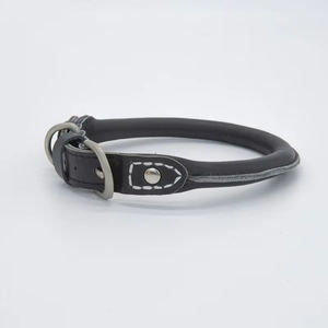 SinSky OEM profesional de marca personalizada Logotipo de cuerda redonda de cuero de vaca collar de perro para perro de leña y collar de perro de viento - Product Image 5