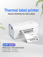 Imprimante d'étiquettes à code-barres thermique directe couleur blanc noir avec interface WiFi pour l'utilisation de la livraison