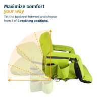 25 pouces Extra Large Support dorsal étanche Chaise de gradin à piles Siège de stade chauffant pliant pour gradins